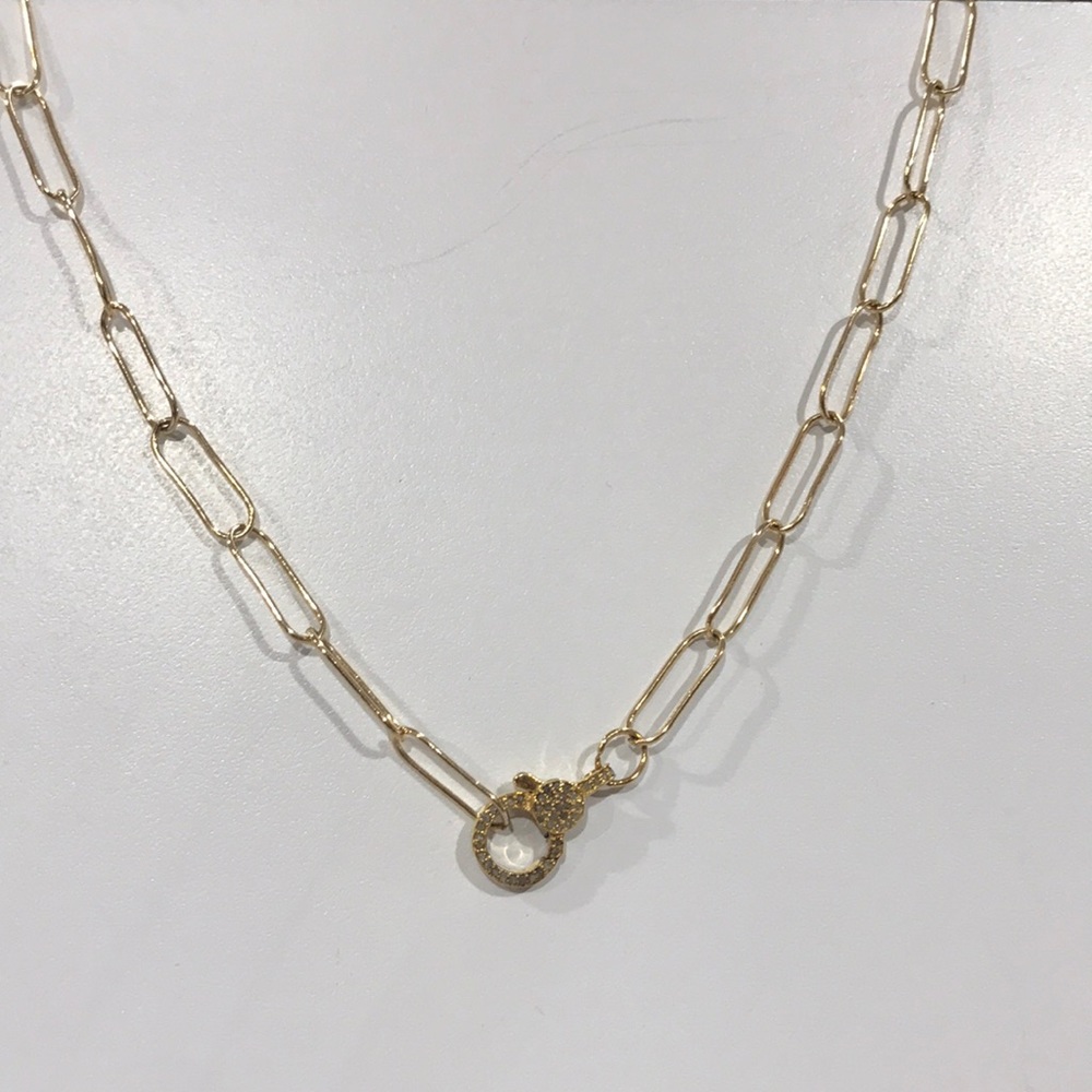 14 karat gold filled paper clip chain